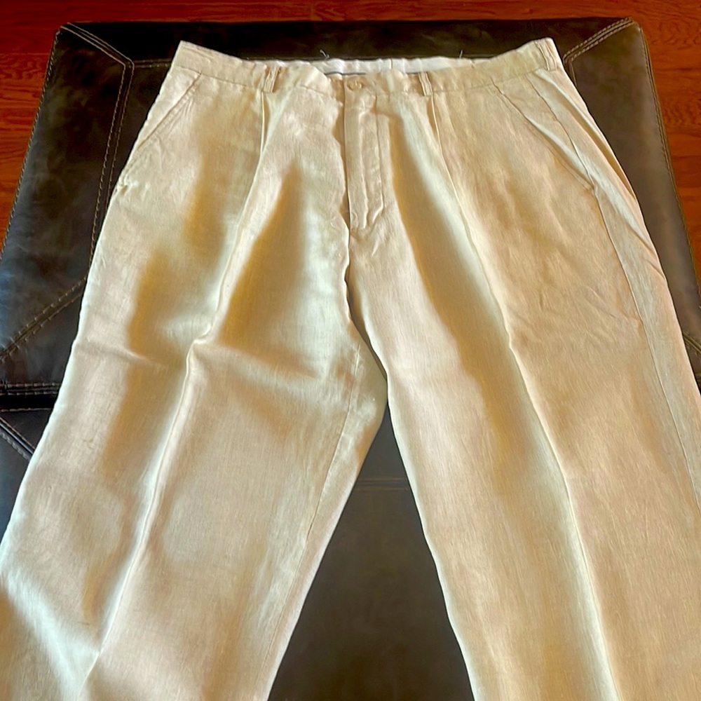 Syllables 100% Linen Pants Tan